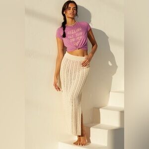 celandine crochet maxi skirt ivory